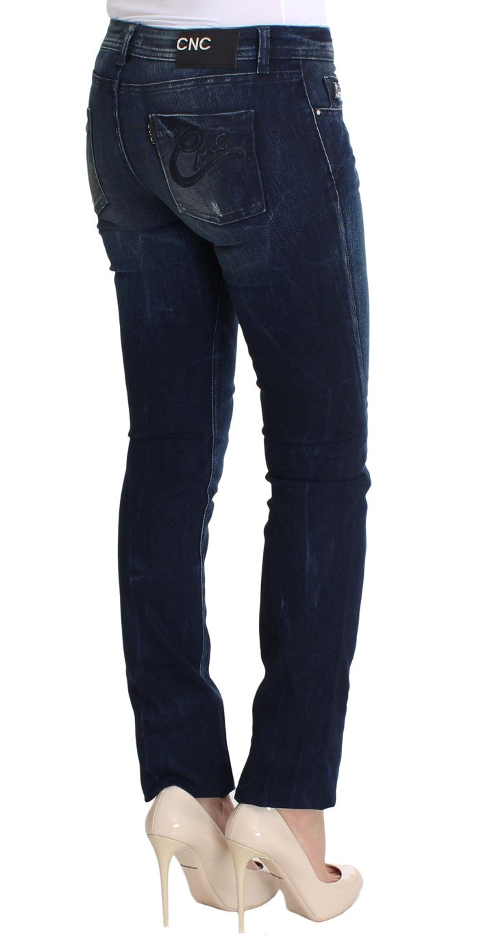Costume National Blue Wash Cotton Slim Fit Skinny Jeans $560.00 Costume National Luzworld