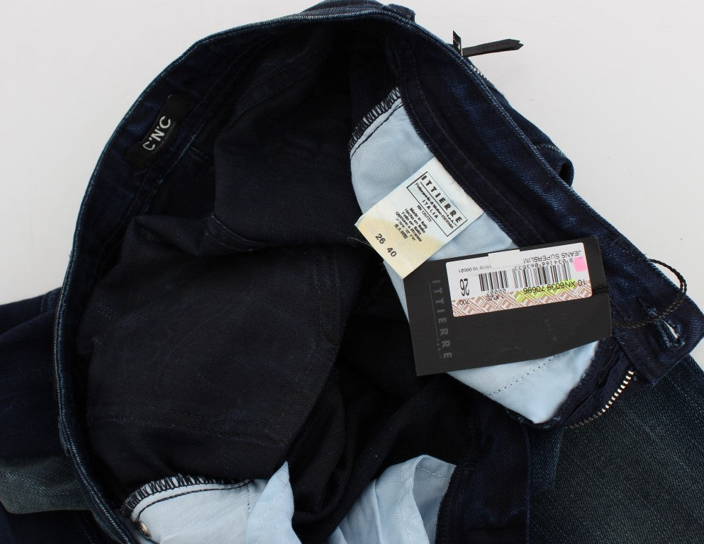 Costume National Blue Wash Cotton Slim Fit Skinny Jeans $560.00 Costume National Luzworld