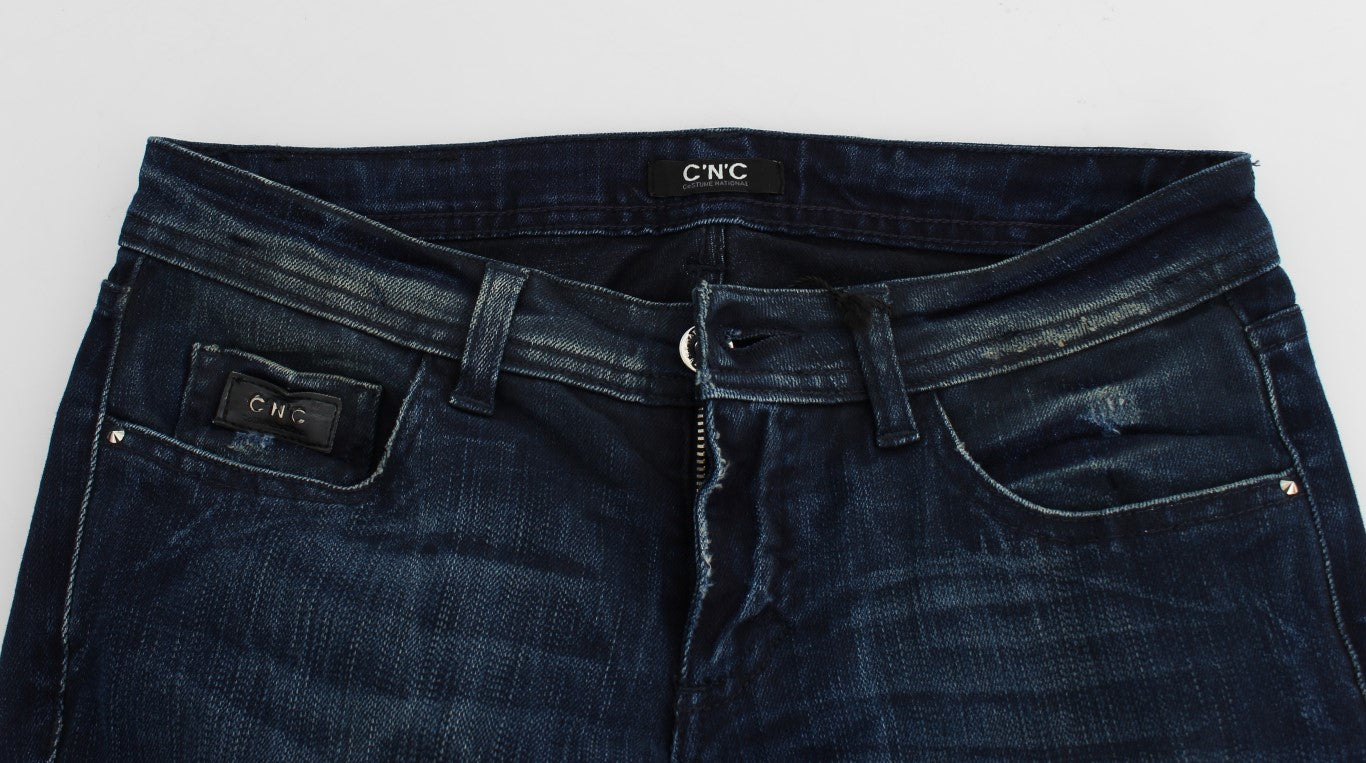 Costume National Blue Wash Cotton Slim Fit Skinny Jeans $560.00 Costume National Luzworld