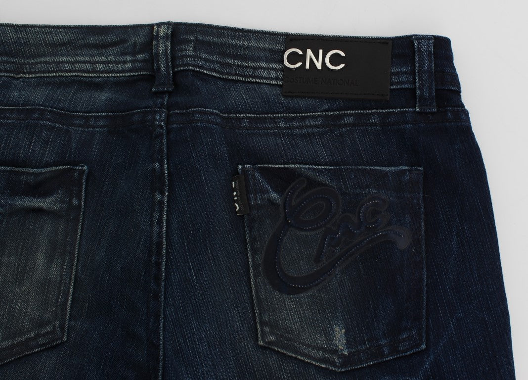 Costume National Blue Wash Cotton Slim Fit Skinny Jeans $560.00 Costume National Luzworld