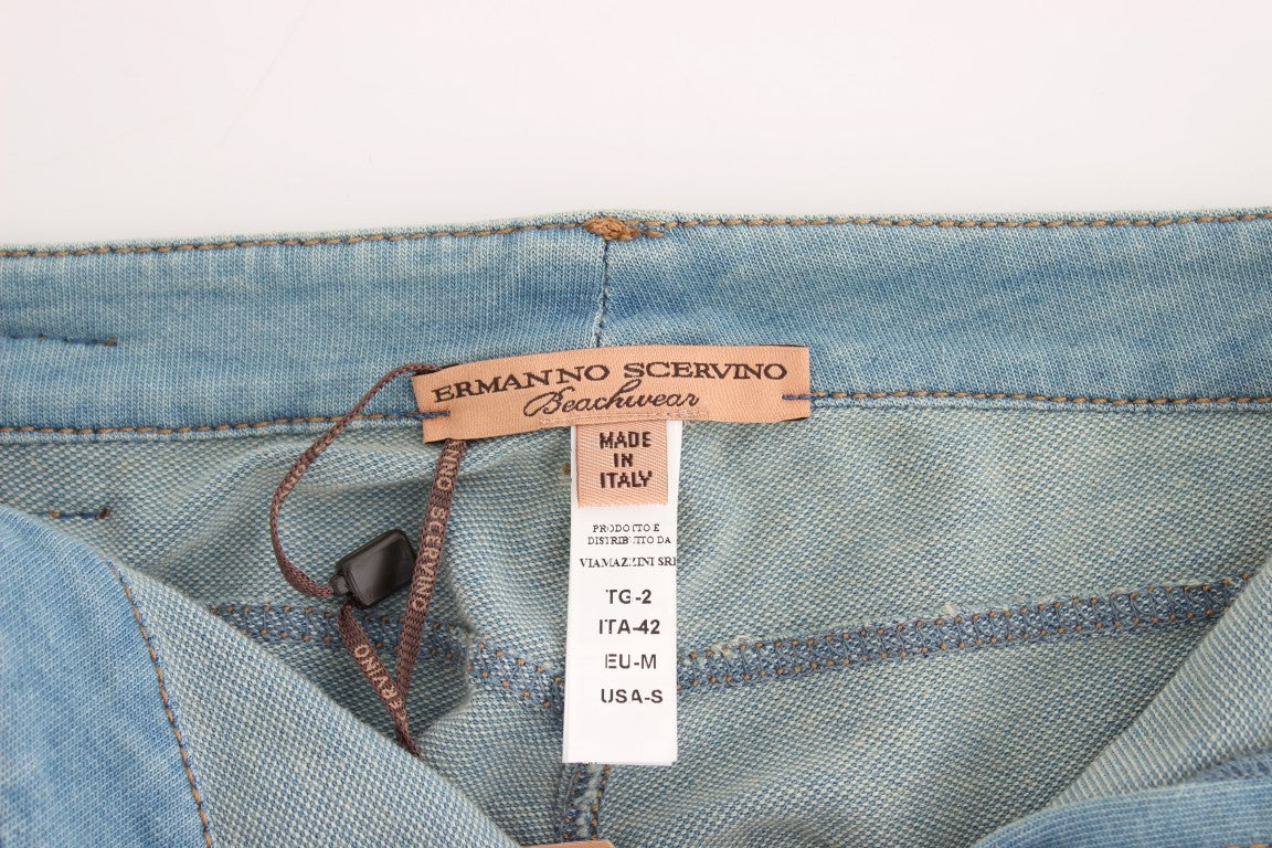 Ermanno Scervino Blue Capri Pants Cropped Jeans $508.00 Ermanno Scervino Luzworld