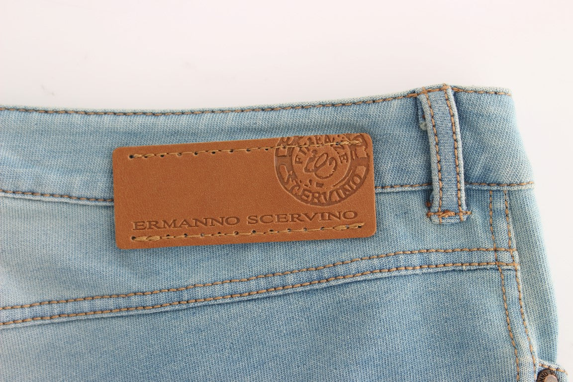 Ermanno Scervino Blue Capri Pants Cropped Jeans $508.00 Ermanno Scervino Luzworld