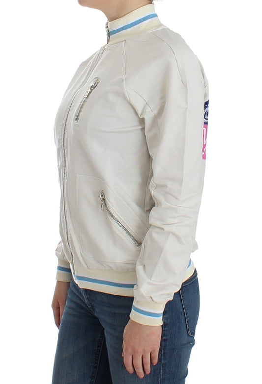 John Galliano White Mock Zip Cardigan Sweatshirt Sweater $608.00 John Galliano Luzworld