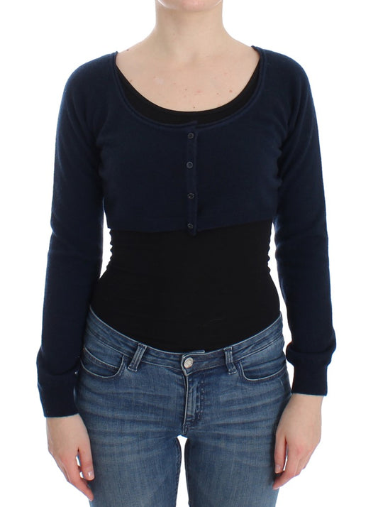 Ermanno Scervino Blue Cashmere Cardigan Sweater $508.00 Ermanno Scervino Luzworld