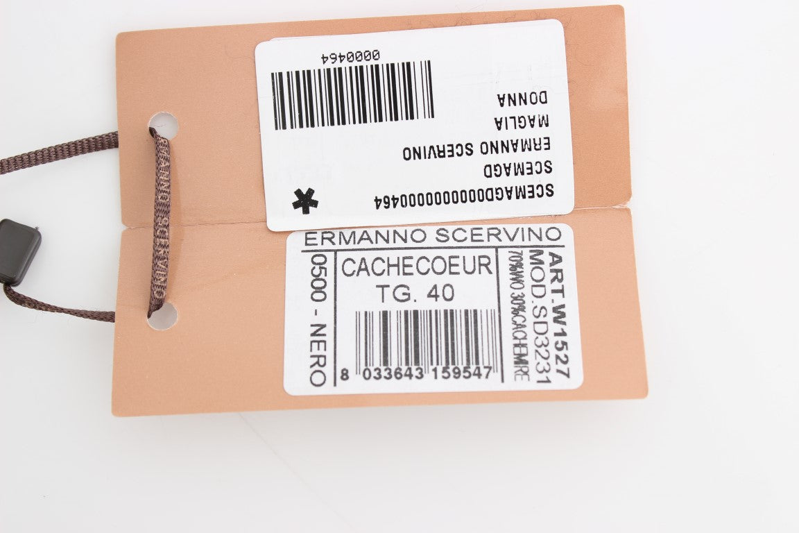 Ermanno Scervino Black Cashmere Cardigan Sweater $508.00 Ermanno Scervino Luzworld