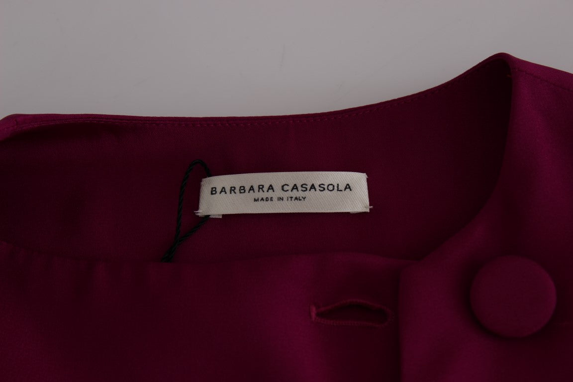 Barbara Casasola Purple Silk Sleeveless Blouse Top $956.00 Barbara Casasola Luzworld