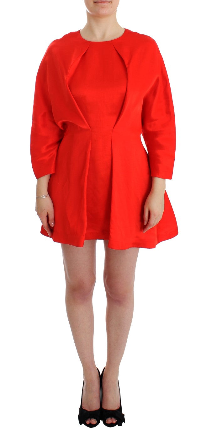 Fyodor Golan Red Mini Linen 3/4 Sleeve Sheath Dress $1563.00 Fyodor Golan Luzworld