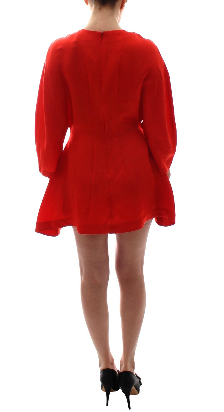 Fyodor Golan Red Mini Linen 3/4 Sleeve Sheath Dress $1563.00 Fyodor Golan Luzworld