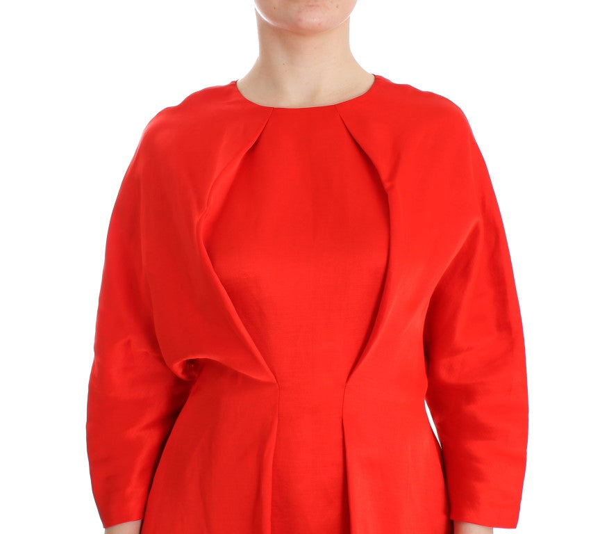 Fyodor Golan Red Mini Linen 3/4 Sleeve Sheath Dress $1563.00 Fyodor Golan Luzworld