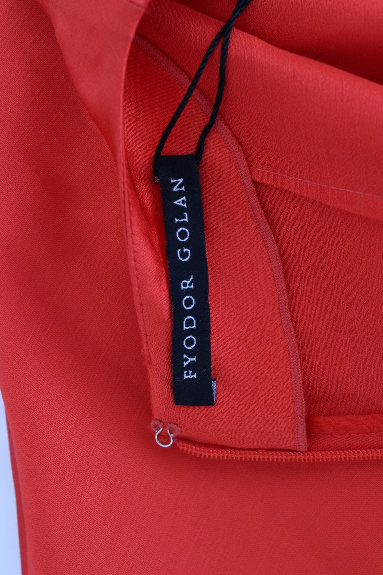 Fyodor Golan Red Mini Linen 3/4 Sleeve Sheath Dress $1563.00 Fyodor Golan Luzworld