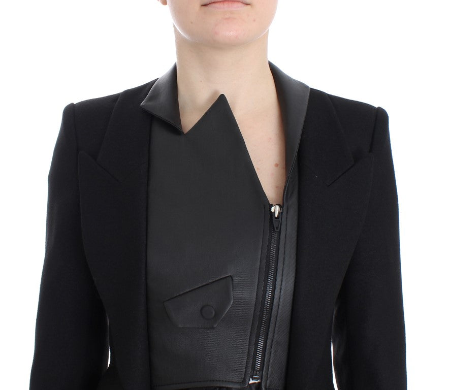 KAALE SUKTAE Black Short Blazer Coat Biker Jacket $2264.00 KAALE SUKTAE Luzworld
