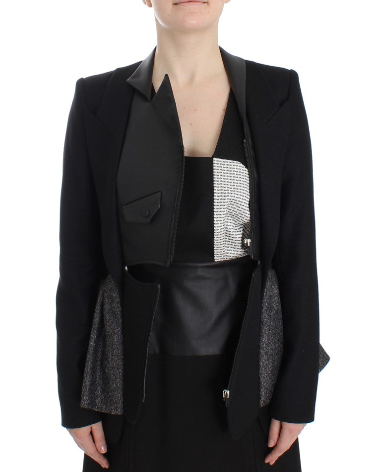 KAALE SUKTAE Black Short Blazer Coat Biker Jacket $2264.00 KAALE SUKTAE Luzworld