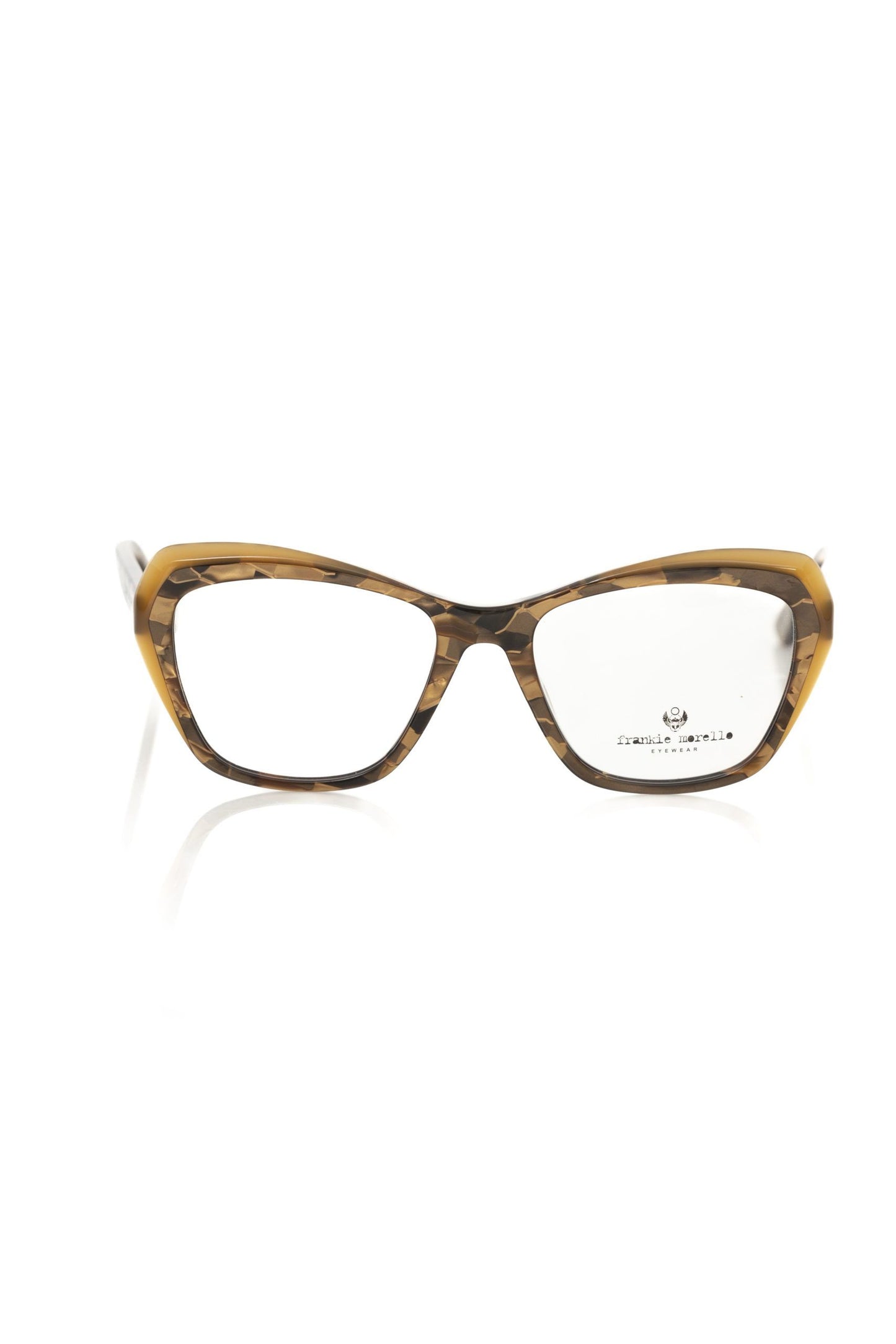 Frankie Morello Beige Acetate Women Eyeglass Frame $214.00 Frankie Morello Luzworld