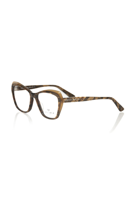 Frankie Morello Beige Acetate Women Eyeglass Frame $214.00 Frankie Morello Luzworld