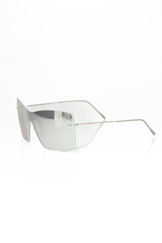 Frankie Morello Silver Metallic Women's Sunglasses Shield $483.00 Frankie Morello Luzworld