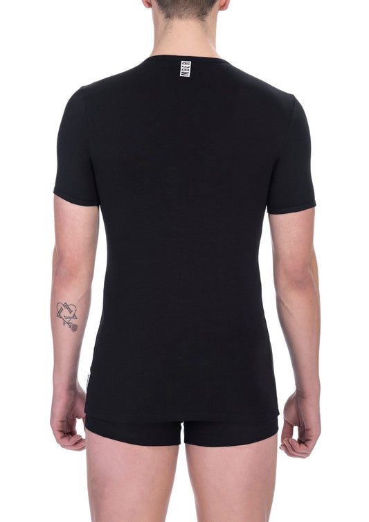 Bikkembergs Black Cotton Men T-Shirt $114.00 Bikkembergs Luzworld