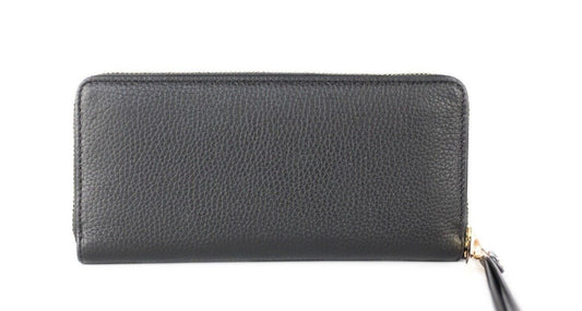 Michael Kors Jet Set Travel Large Black Pebble Leather Continental Wrist Wallet $625.00 Michael Kors Luzworld