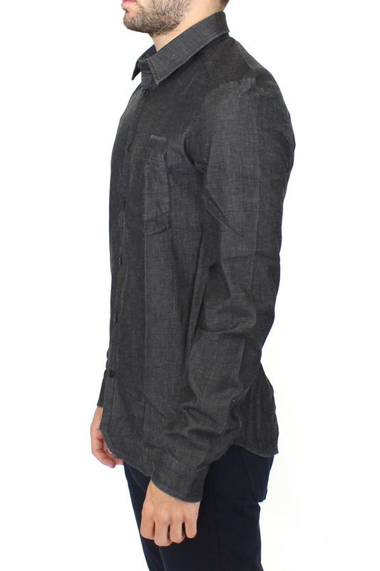 Ermanno Scervino Denim Jeans Cotton Casual Gray Stretch Shirt $790.00 Ermanno Scervino Luzworld