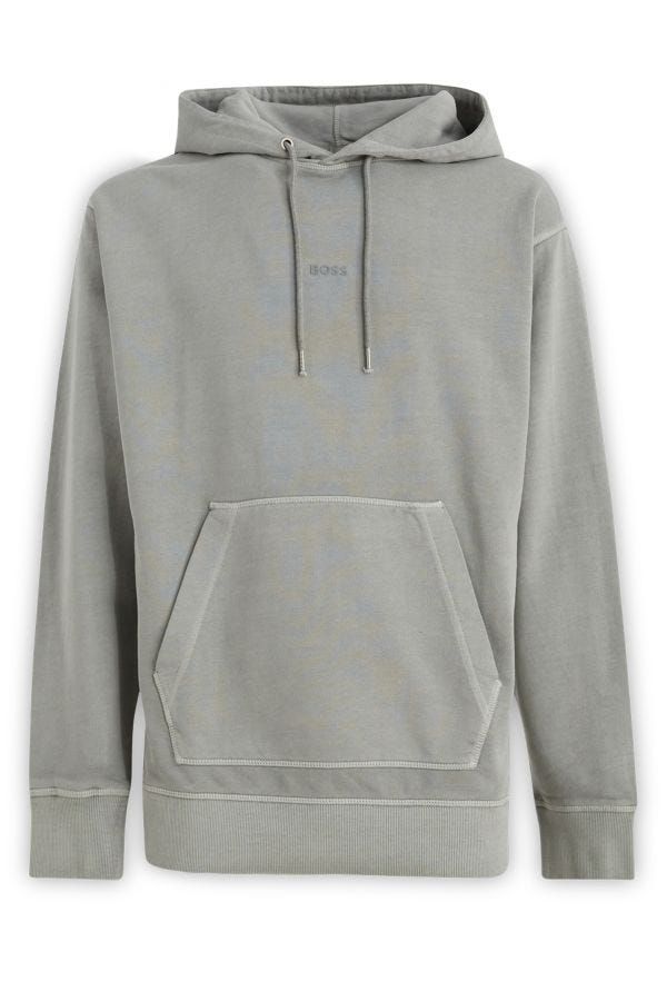 Hugo Boss Elegant Grey Cotton Hooded Sweatshirt $268.00 Hugo Boss Luzworld