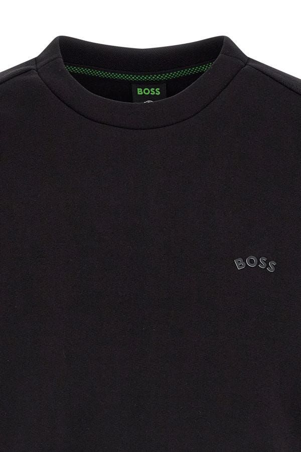 Hugo Boss Elegant Black Cotton Round Neck Sweatshirt $255.00 Hugo Boss Luzworld
