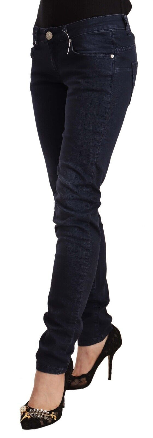 Acht Blue Washed Cotton Low Waist Slim Fit Denim Jeans $611.00 Acht Luzworld