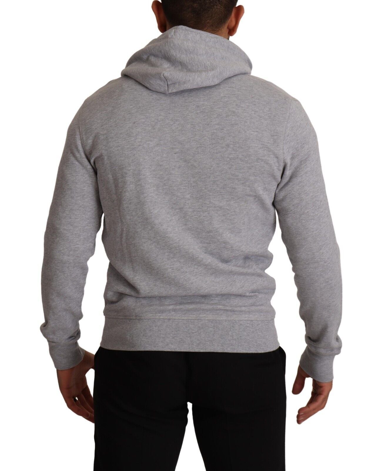 Hackett Gray Full Zip Hooded Cotton Sweatshirt Sweater $611.00 Hackett Luzworld