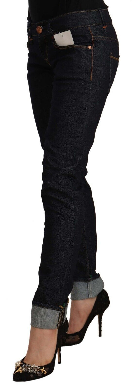 Acht Black Cotton Low Waist Slim Fit Denim Jeans $611.00 Acht Luzworld