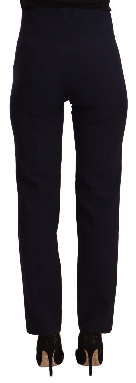 AGLINI Black High Waist Polyester Women Straight Pants $280.00 AGLINI Luzworld