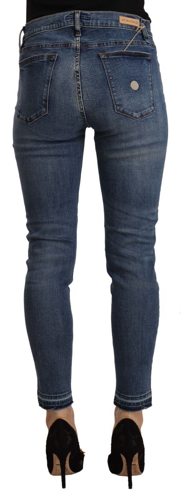 Don The Fuller Blue Mid Waist Cotton Denim Slim Fit Cropped Jeans $611.00 Don The Fuller Luzworld