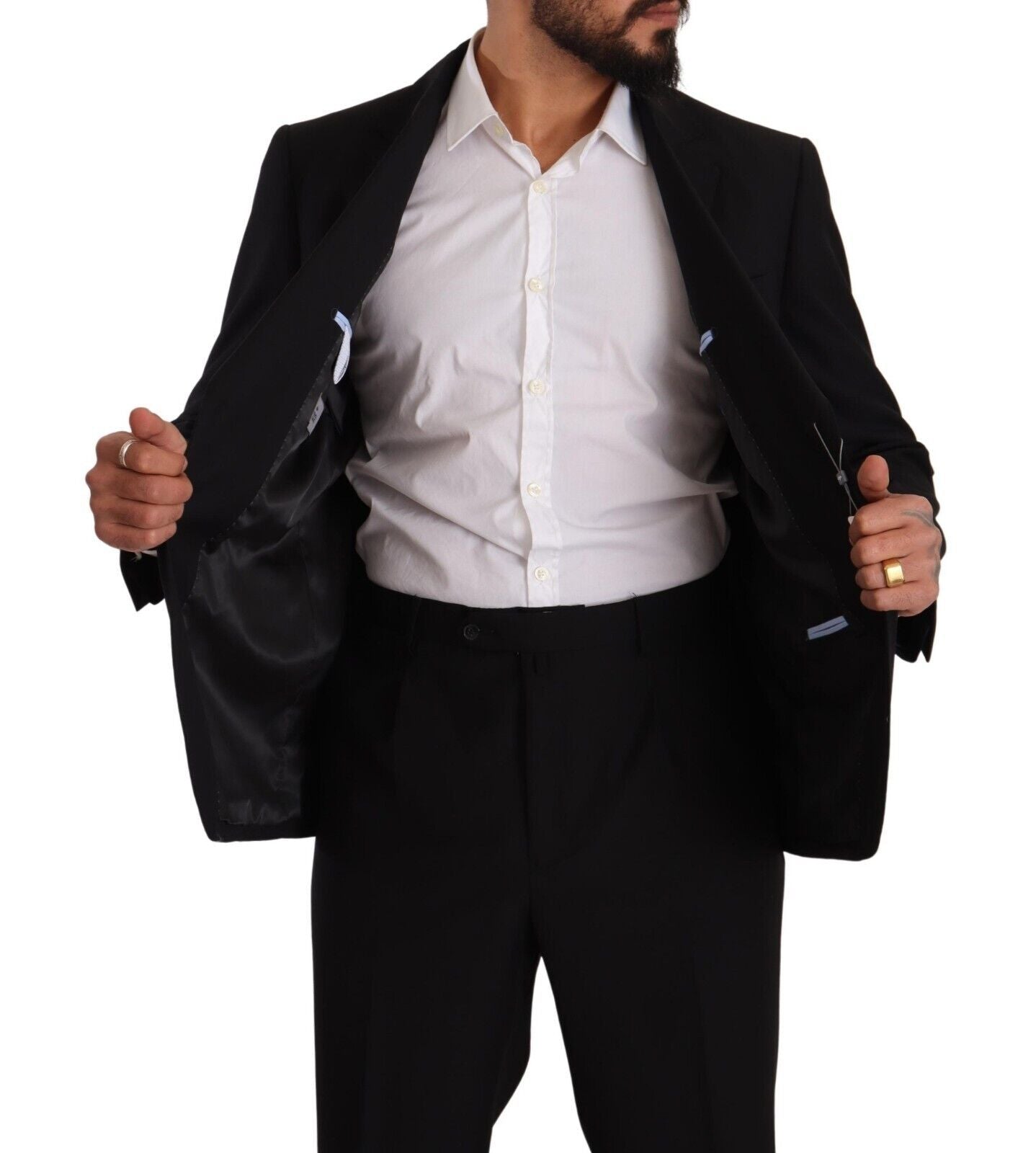 Domenico Tagliente Black Polyester Single Breasted Formal Suit $611.00 Domenico Tagliente Luzworld
