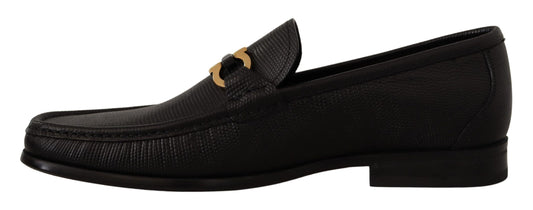 Salvatore Ferragamo Elegant Black Calf Leather Loafers $1309.00 Salvatore Ferragamo Luzworld