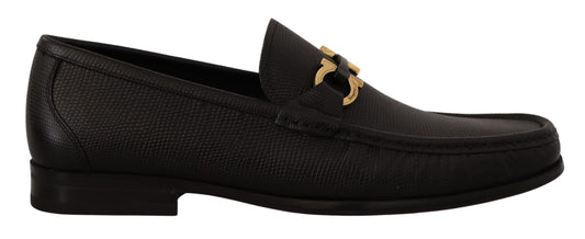 Salvatore Ferragamo Elegant Black Calf Leather Loafers $1309.00 Salvatore Ferragamo Luzworld