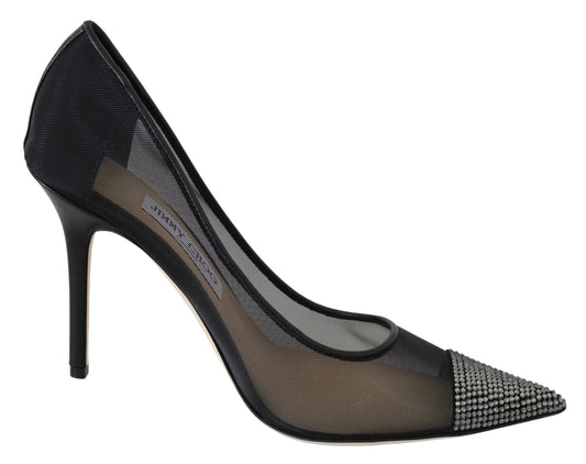 Jimmy Choo Elegant Black Mesh Crystal Pumps $1268.00 Jimmy Choo Luzworld