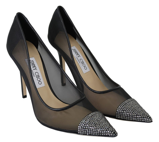 Jimmy Choo Elegant Black Mesh Crystal Pumps $1268.00 Jimmy Choo Luzworld