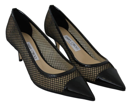 Jimmy Choo Chic Patent Mesh Pointed Pumps $1142.00 Jimmy Choo Luzworld