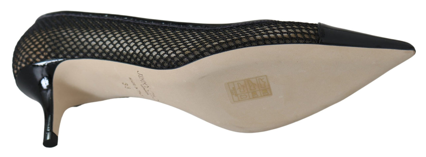 Jimmy Choo Chic Patent Mesh Pointed Pumps $1142.00 Jimmy Choo Luzworld