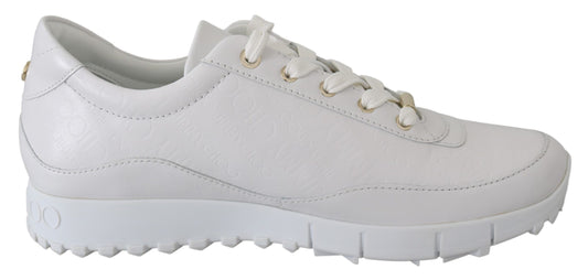 Jimmy Choo Elegant White Leather Sneakers $945.00 Jimmy Choo Luzworld