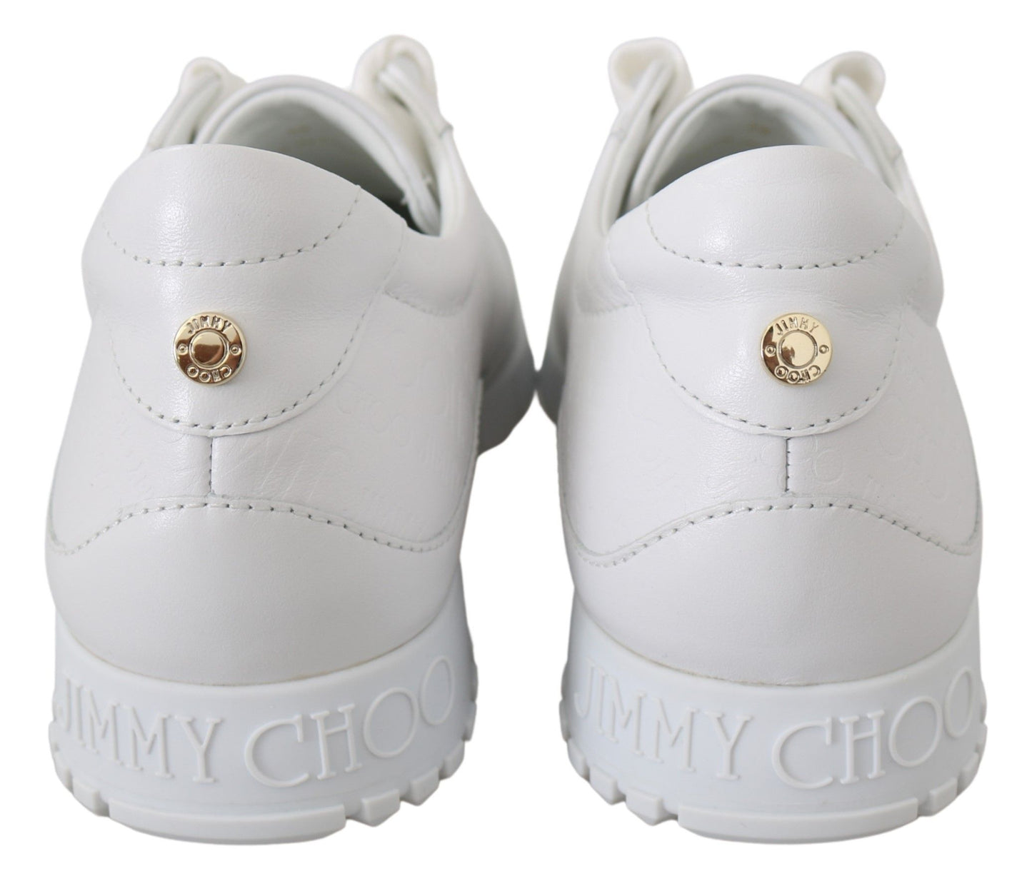 Jimmy Choo Elegant White Leather Sneakers $945.00 Jimmy Choo Luzworld