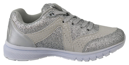 Plein Sport Chic Silver Runner Jasmines Sneakers $736.00 Plein Sport Luzworld