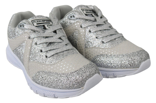 Plein Sport Chic Silver Runner Jasmines Sneakers $736.00 Plein Sport Luzworld