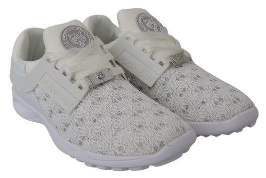 Plein Sport Sleek White Runner Beth Sport Sneakers $700.00 Plein Sport Luzworld