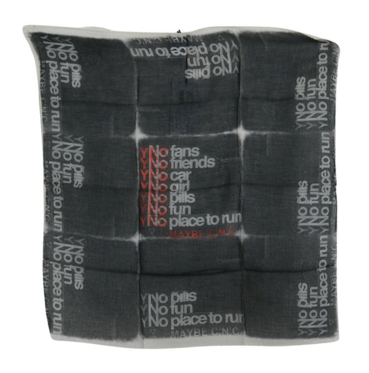 Costume National Dark Gray Wool Foulard Branded Scarf $280.00 Costume National Luzworld
