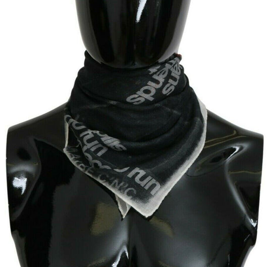 Costume National Dark Gray Wool Foulard Branded Scarf $280.00 Costume National Luzworld