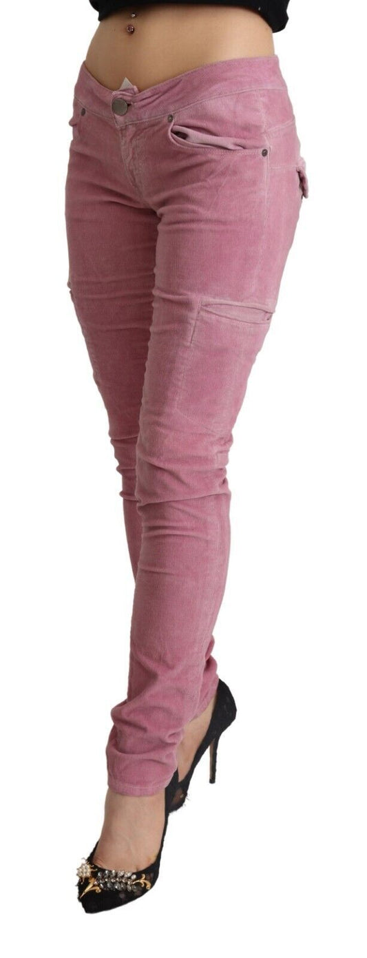 Acht Pink Cotton Low Waist Skinny Denim Cargo Jeans $601.00 Acht Luzworld