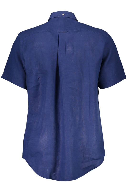 Gant Elegant Blue Linen Button-Down Shirt $215.00 Gant Luzworld
