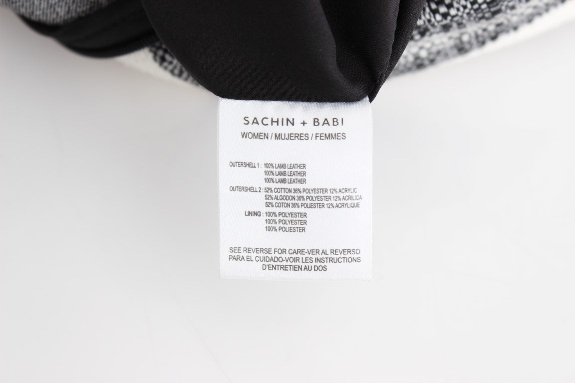 Sachin & Babi Gray Black Liza Leather Straight Pencil $904.00 Sachin & Babi Luzworld