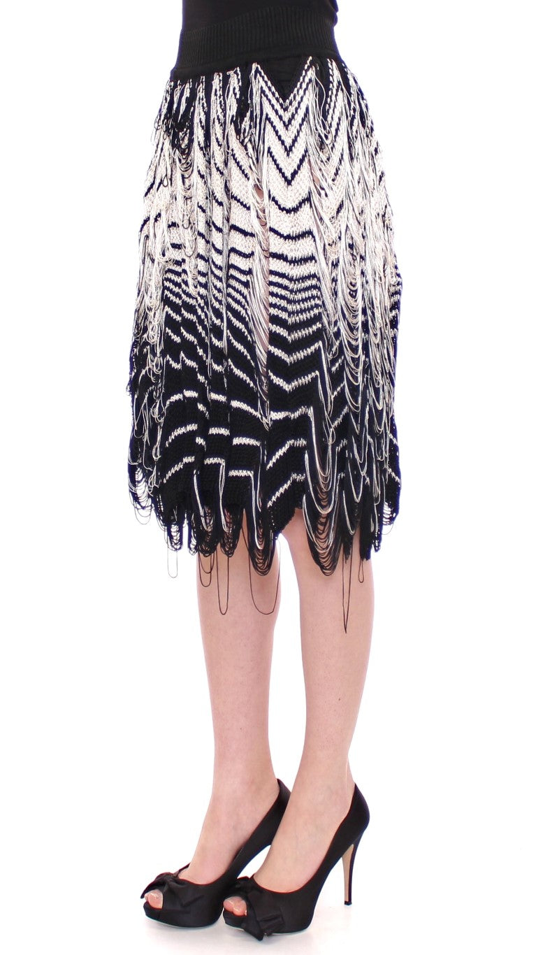Alice Palmer White Black Knitted Assymetrical Skirt $1249.00 Alice Palmer Luzworld