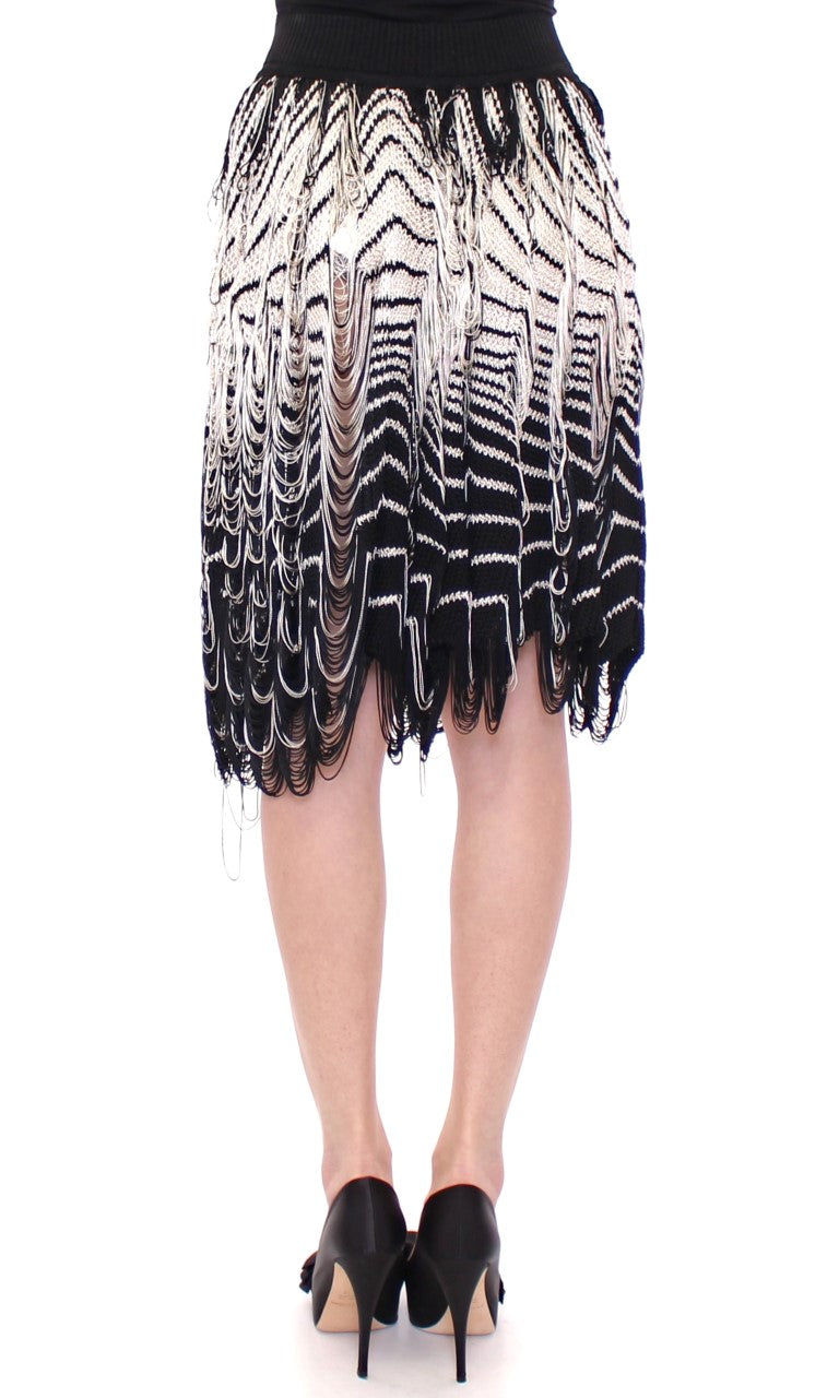 Alice Palmer White Black Knitted Assymetrical Skirt $1249.00 Alice Palmer Luzworld