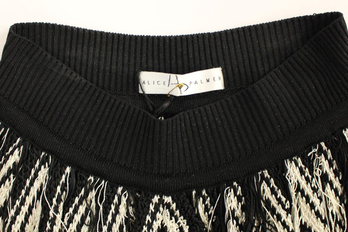 Alice Palmer White Black Knitted Assymetrical Skirt $1249.00 Alice Palmer Luzworld