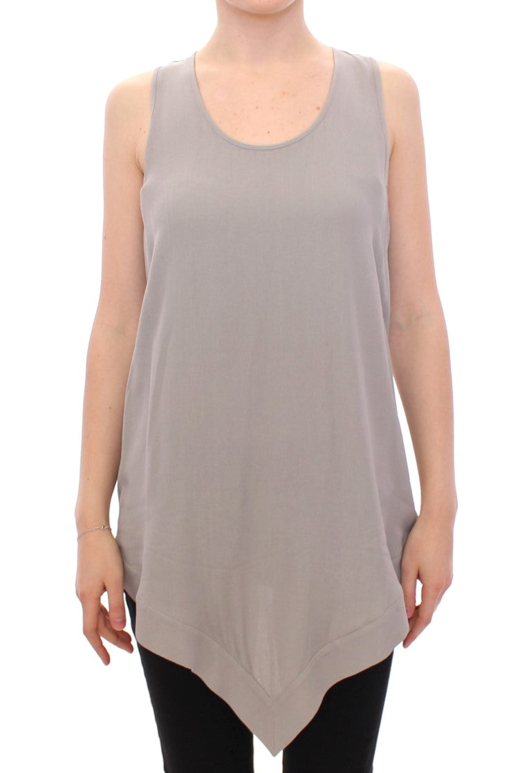 Comeforbreakfast Gray Viscose Tank Top Shirt Blouse $254.00 Comeforbreakfast Luzworld